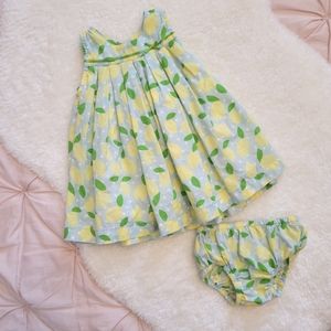 Baby Boden Summer Lemon Dress and Bloomers | 0-3M